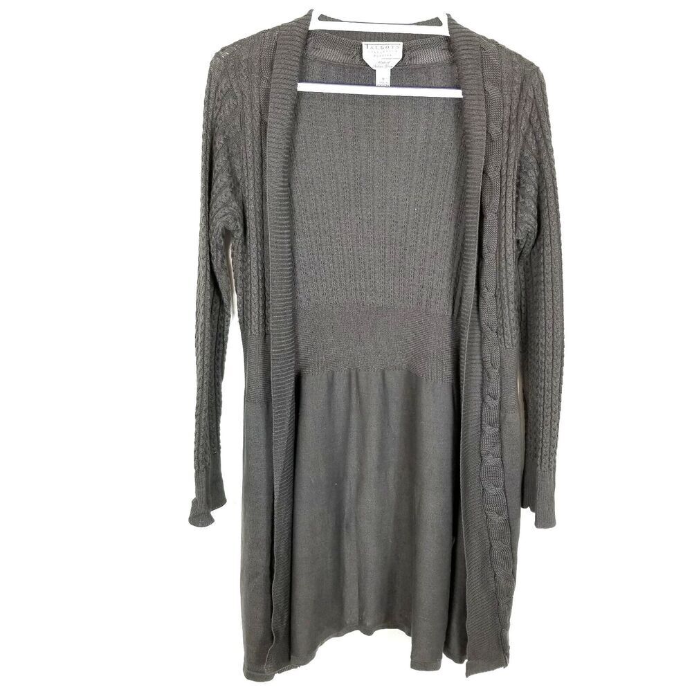 Talbots‎ Collection Women Mercerized Pima Cotton Light Cardigan Sz M Petite Gray